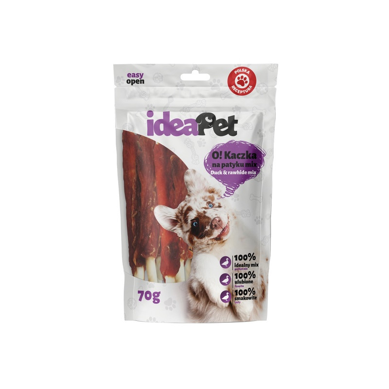 IdeaPet O! Kaczka na patyku mix 70g