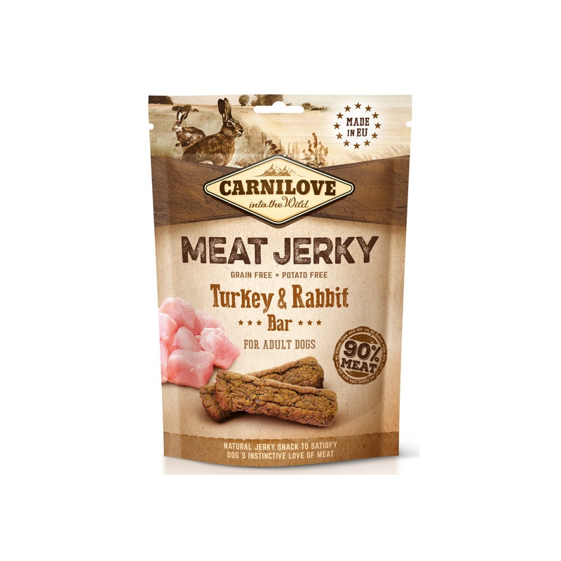 Carnilove Dog Jerky Turkey & Rabbit Bar - indyk i królik 100g