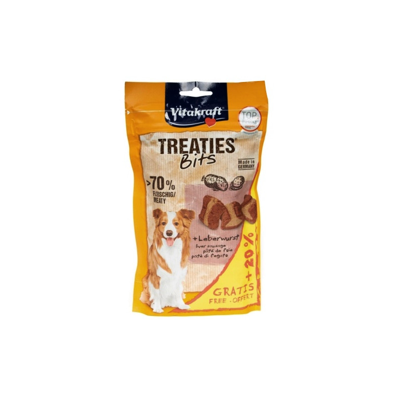 Vitakraft Dog Treaties Bits - Smaczne Kawałki - wątroba 144g (20% gratis)