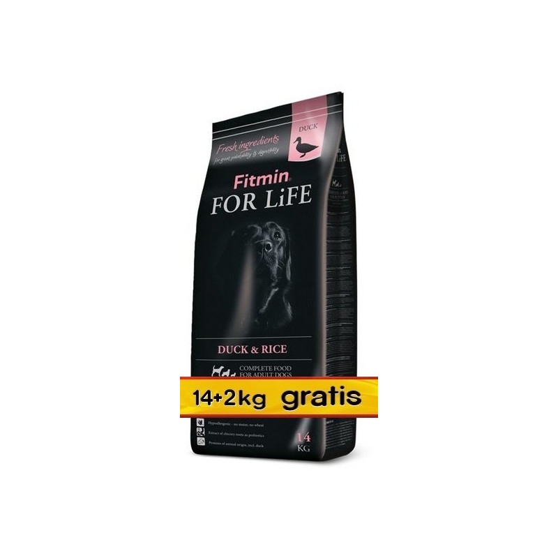 Fitmin Dog For Life Duck & Rice 16kg (14+2kg gratis)