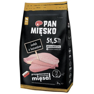 Pan Mięsko Karma sucha dla psa - indyk i bażant chrupki S 3kg