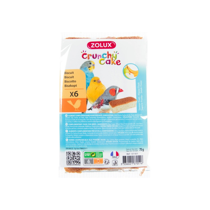 Zolux Crunchy Cake jabłko/banan 6szt